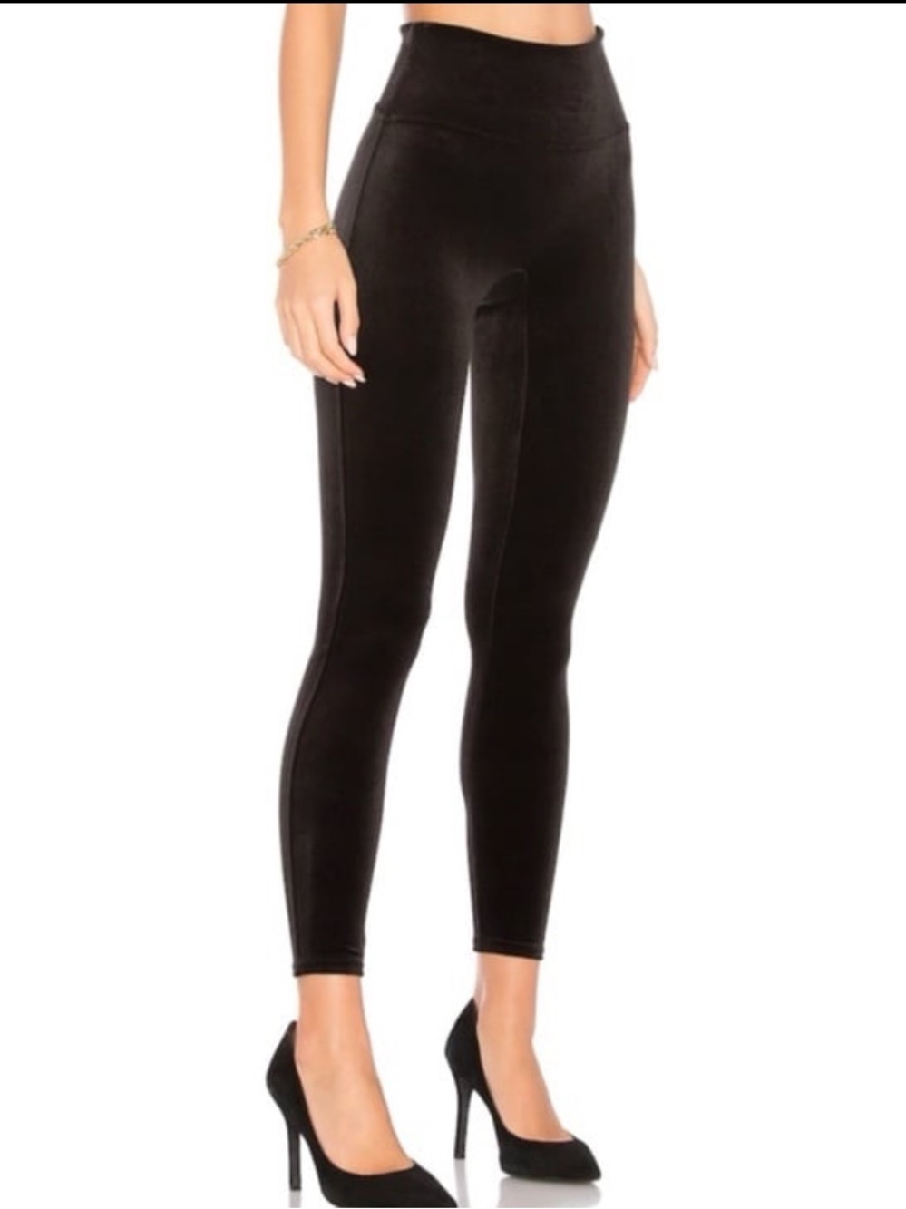Spanx black velvet leggings 1X good condition biker soft casual Y2K grunge boho